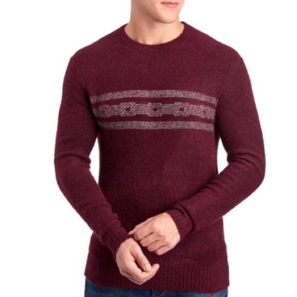 MICHAEL BASTIAN Striped Boucle Pullover Sweater